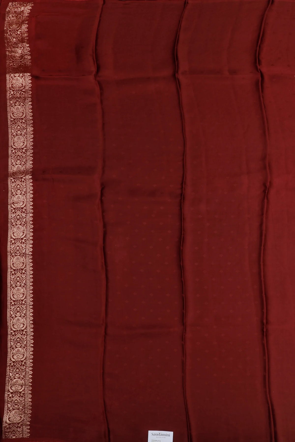Maroon Powerloom Benarasi Satin Saree