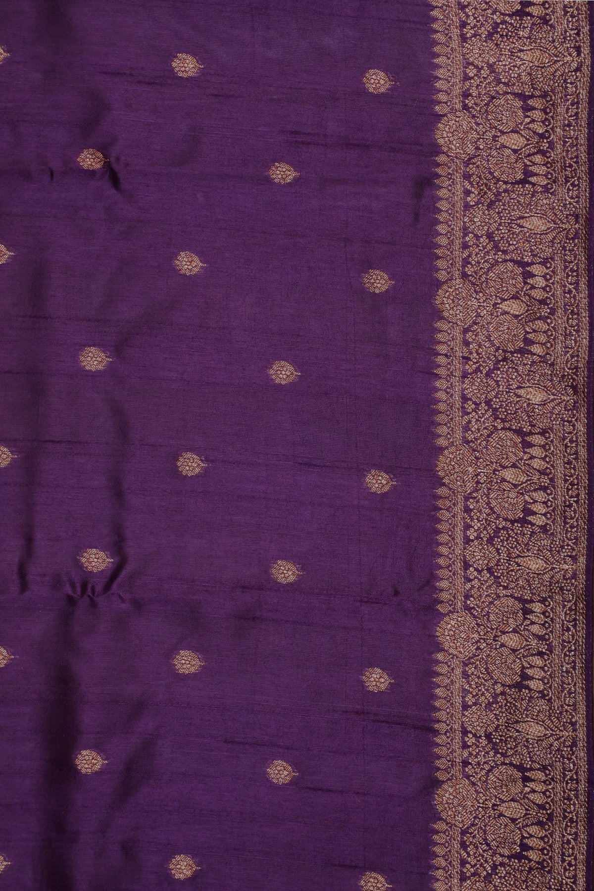 Dark Purple Powerloom Tussar Dupion Semi Silk Saree