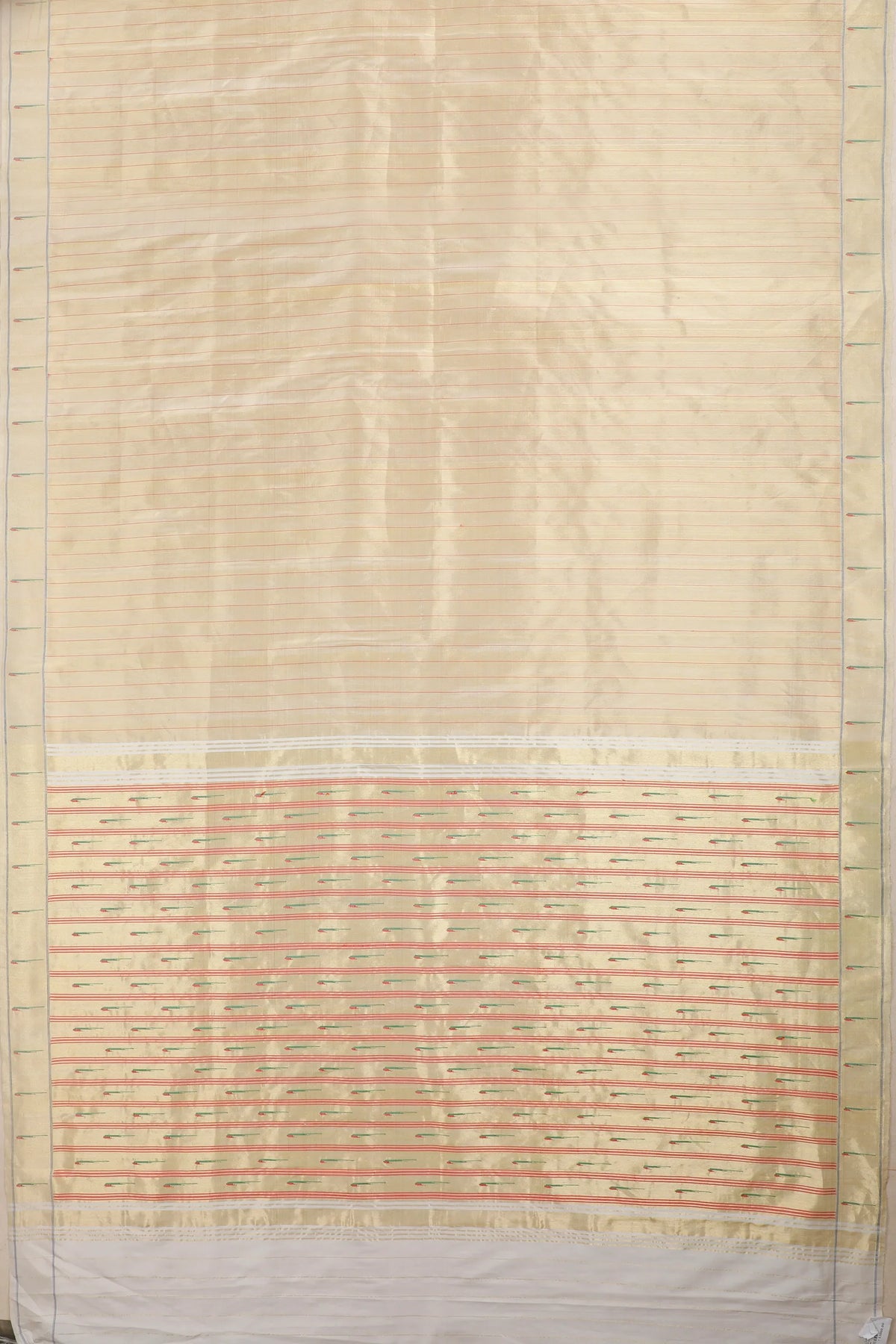 Ivory Pure Silk Handloom Tissue Paithani Saree