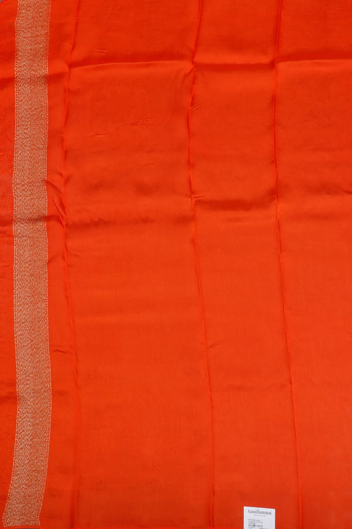 Orange Powerloom Tussar Dupion Semi Silk Saree