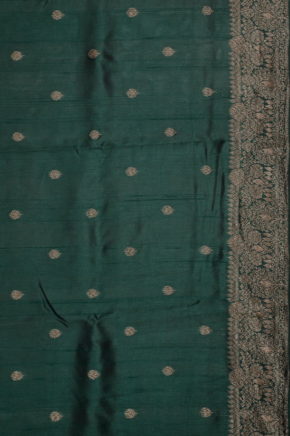 Green Powerloom Tussar Dupion Semi Silk Saree
