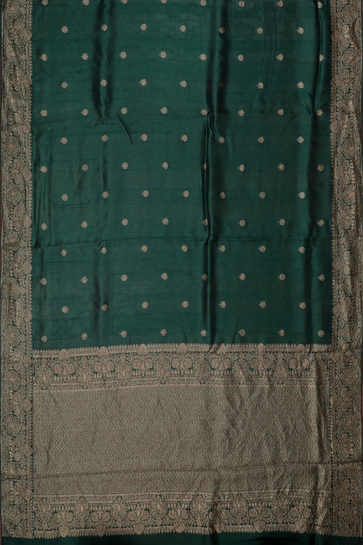 Green Powerloom Tussar Dupion Semi Silk Saree
