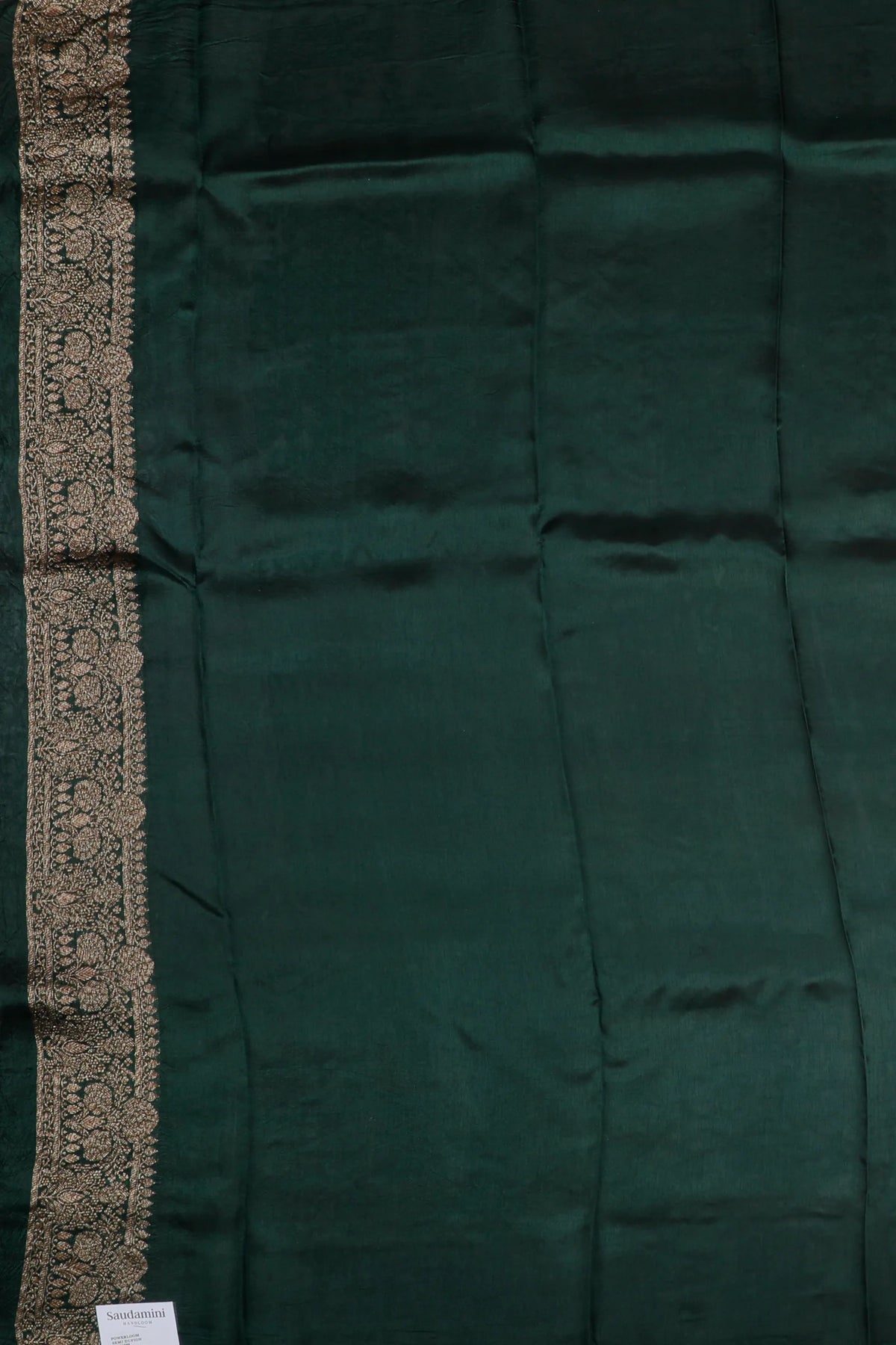Green Powerloom Tussar Dupion Semi Silk Saree