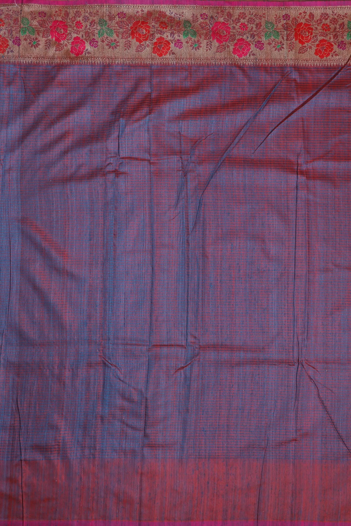 Blue Handloom Benarasi Dupion Ahimsa Silk Saree - Kadhua Weave