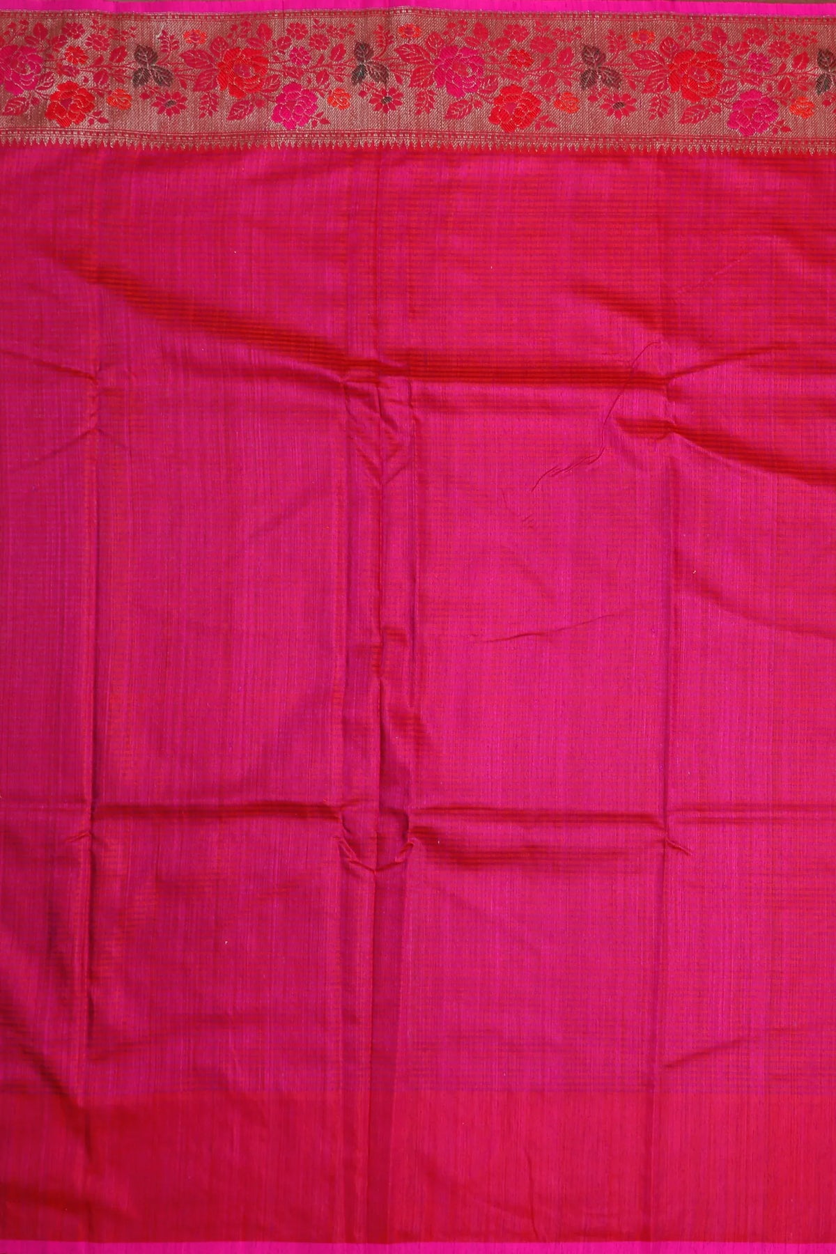 Pink Handloom Benarasi Dupion Ahimsa Silk Saree - Kadhua Weave