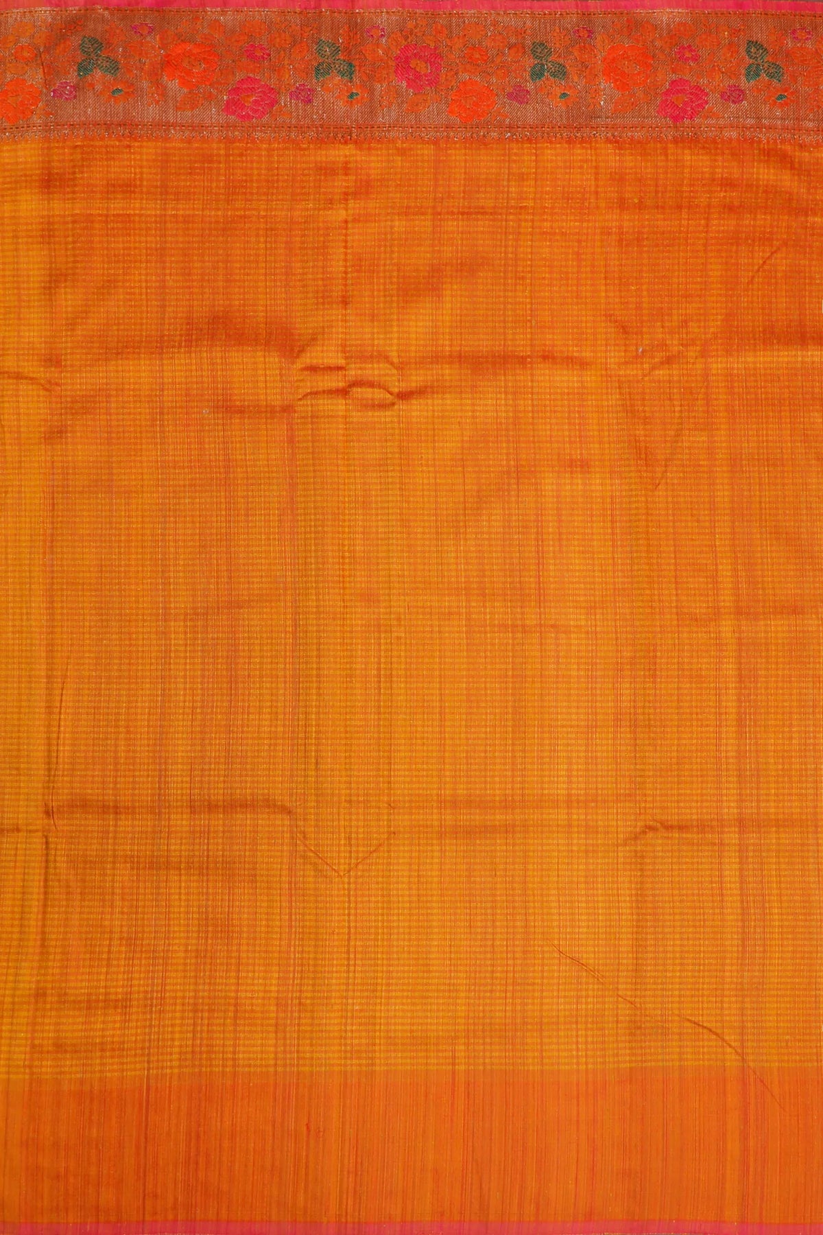 Mustard Yellow Handloom Benarasi Dupion Ahimsa Silk Saree - Kadhua Weave