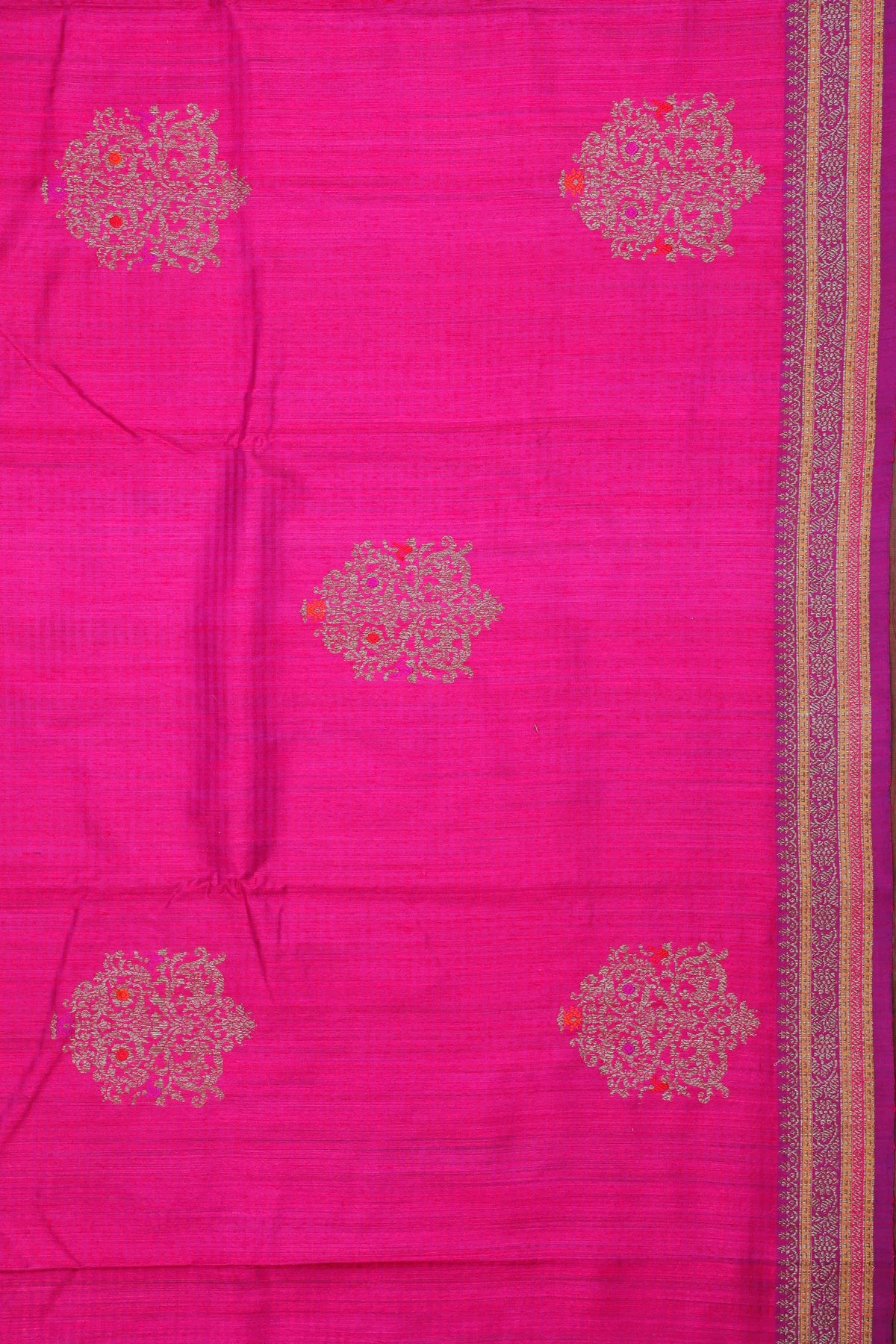 Purple Handloom Benarasi Dupion Ahimsa Silk Saree - Kadhua Weave