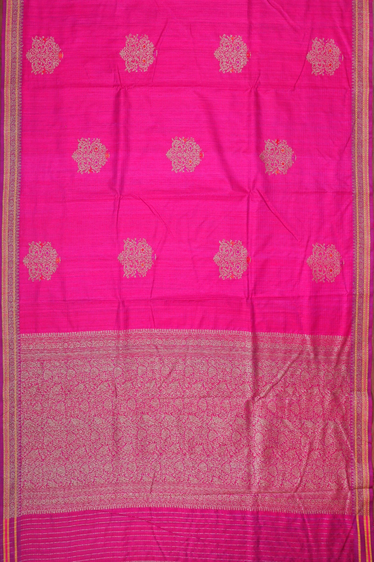 Purple Handloom Benarasi Dupion Ahimsa Silk Saree - Kadhua Weave