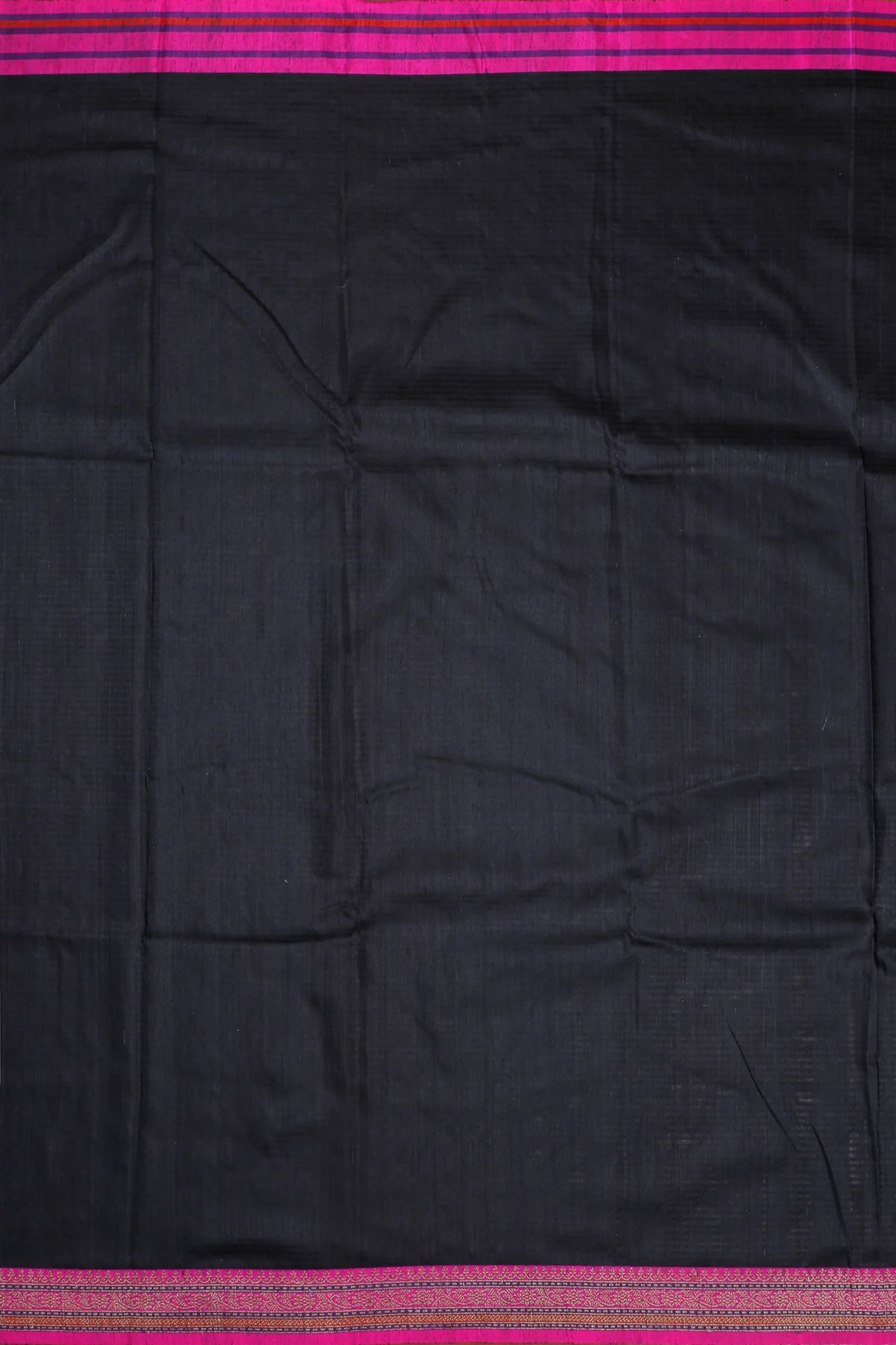 Black Handloom Benarasi Dupion Ahimsa Silk Saree - Kadhua Weave