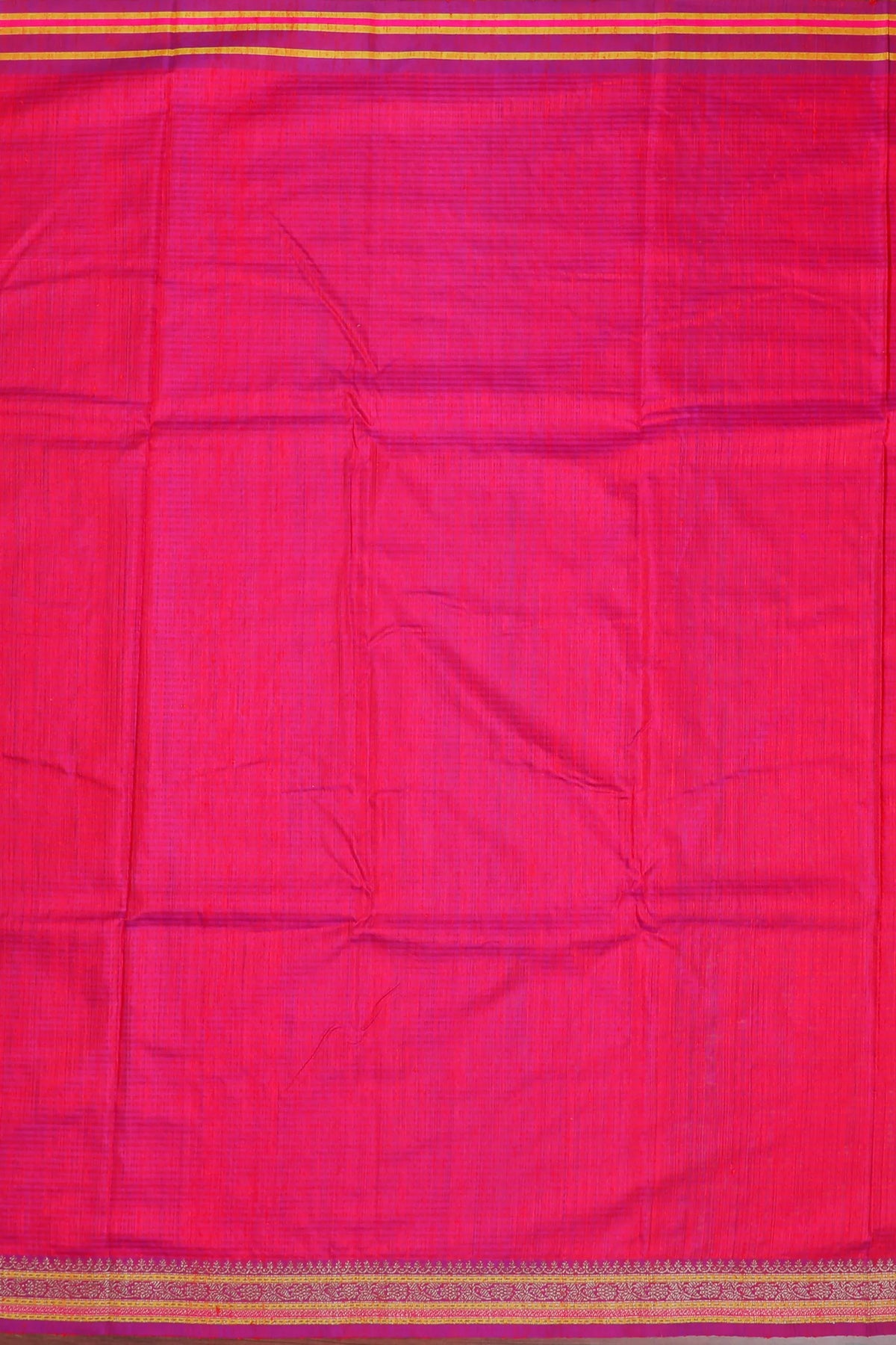 Raani Pink Handloom Benarasi Dupion Ahimsa Silk Saree - Kadhua Weave