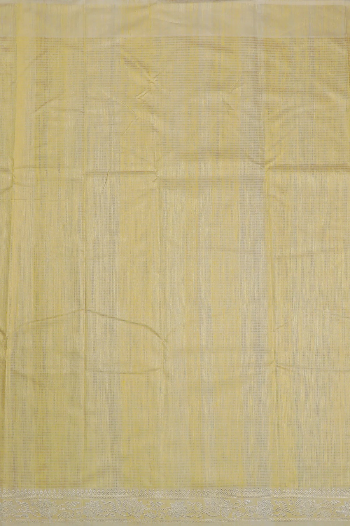 Lemon Yellow Handloom Benarasi Dupion Ahimsa Silk Saree - Kadhua Weave