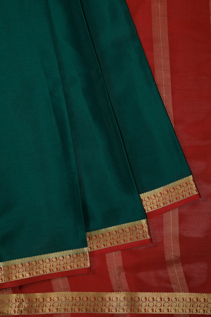 Green Powerloom Mysore Crepe Saree