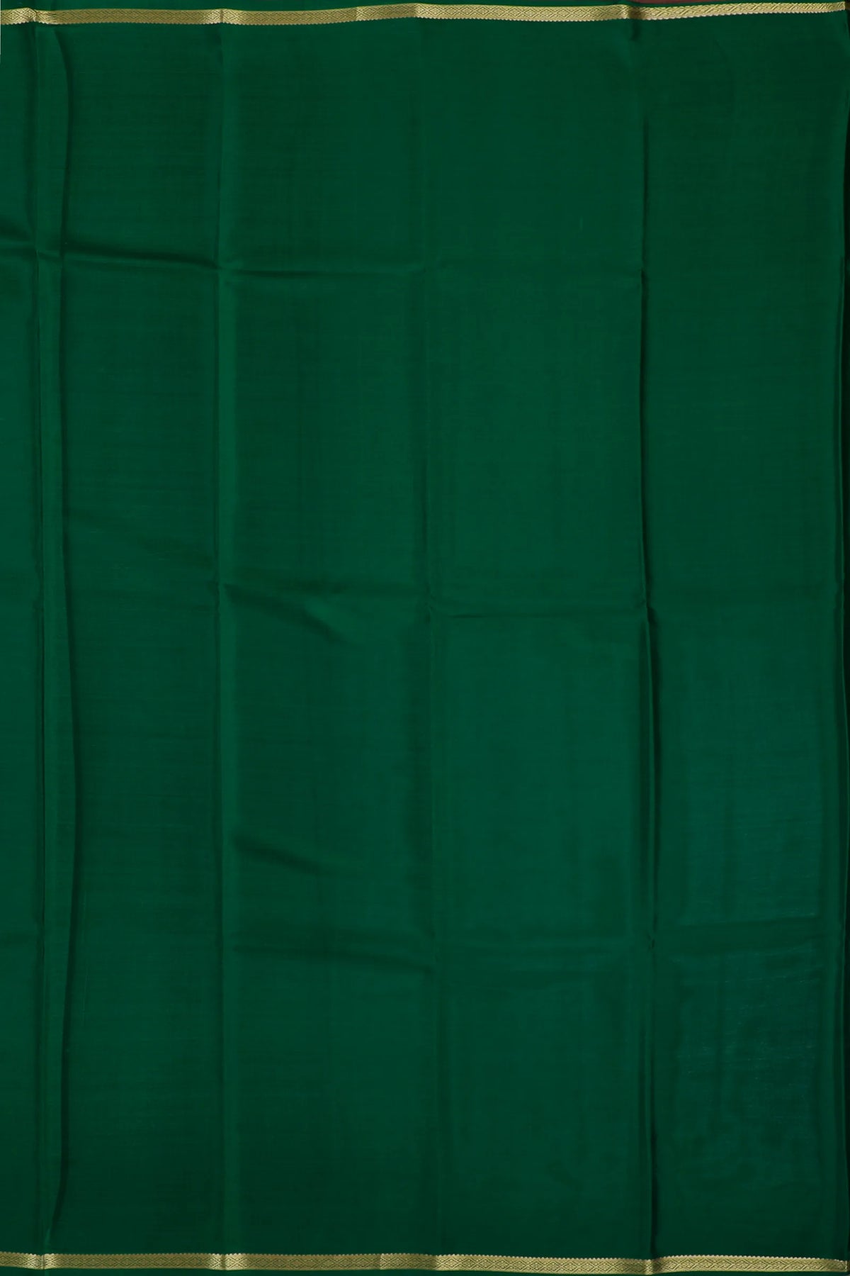 Forest Green Powerloom Mysore Crepe Saree