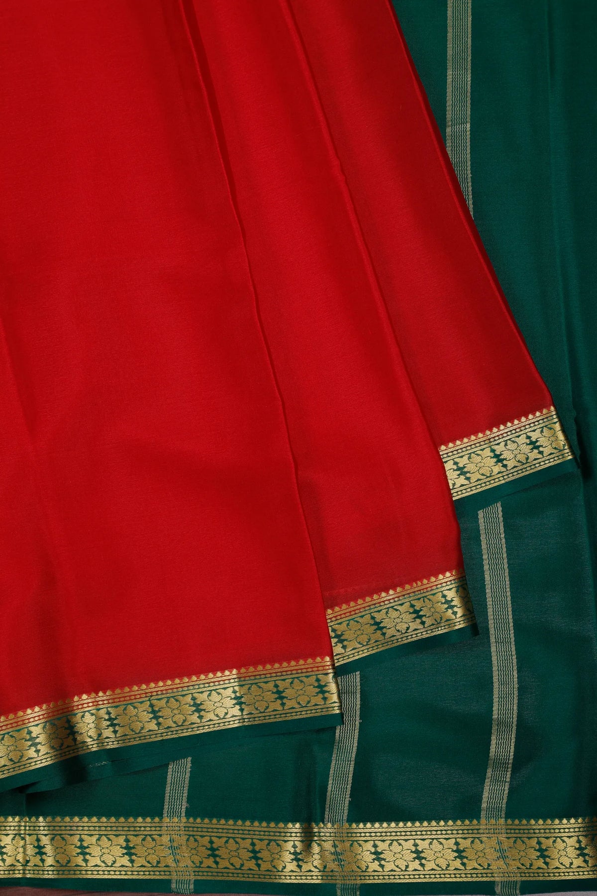 Maroon Powerloom Mysore Crepe Saree