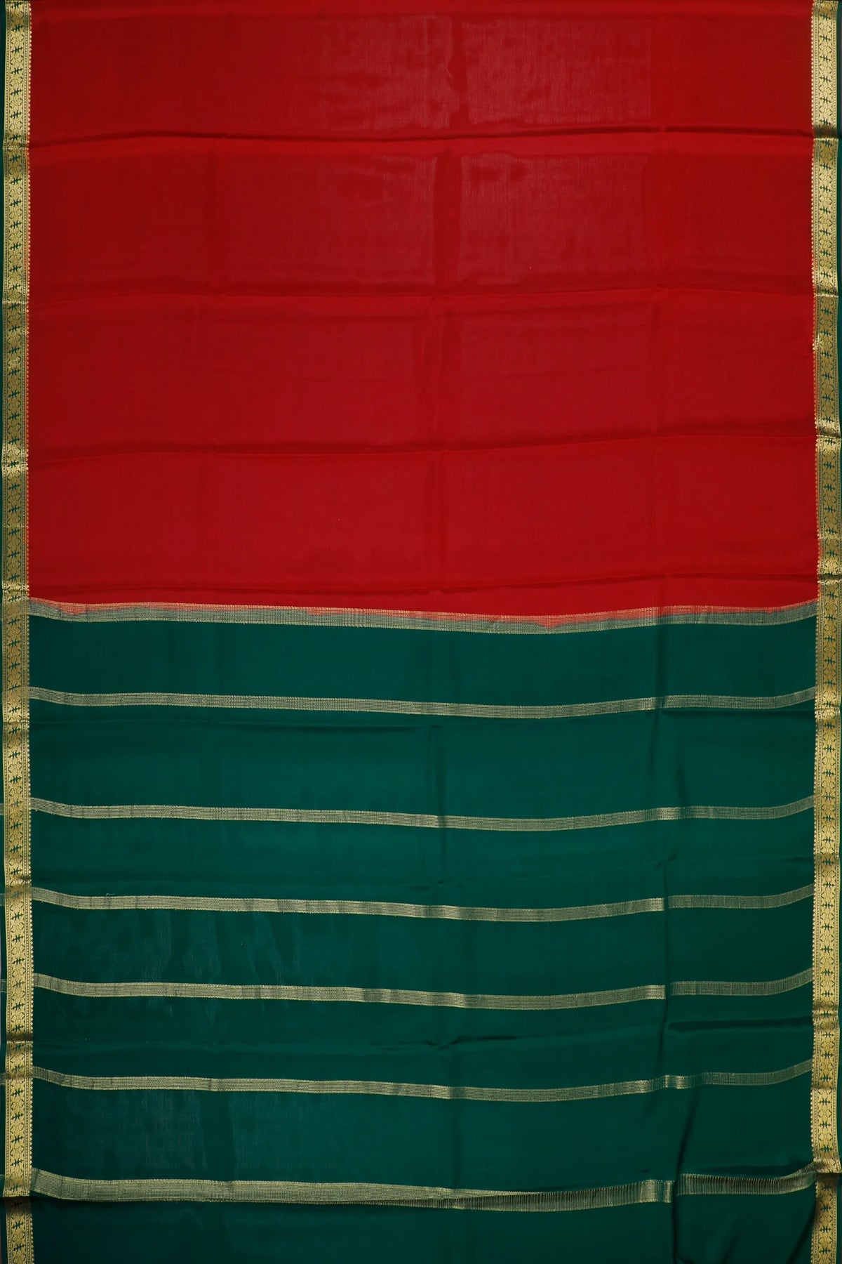 Maroon Powerloom Mysore Crepe Saree