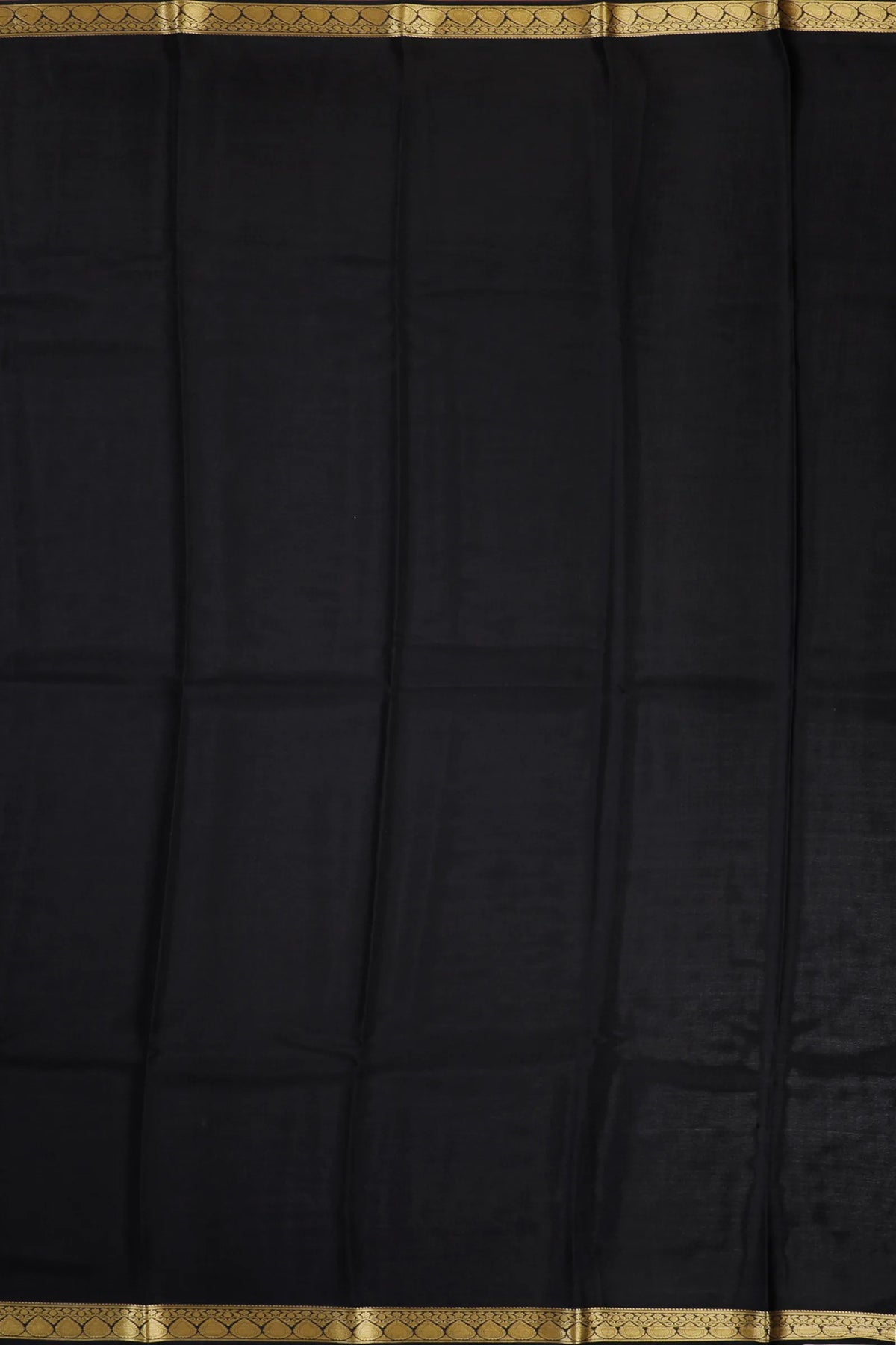 Ink Blue Powerloom Mysore Crepe Saree