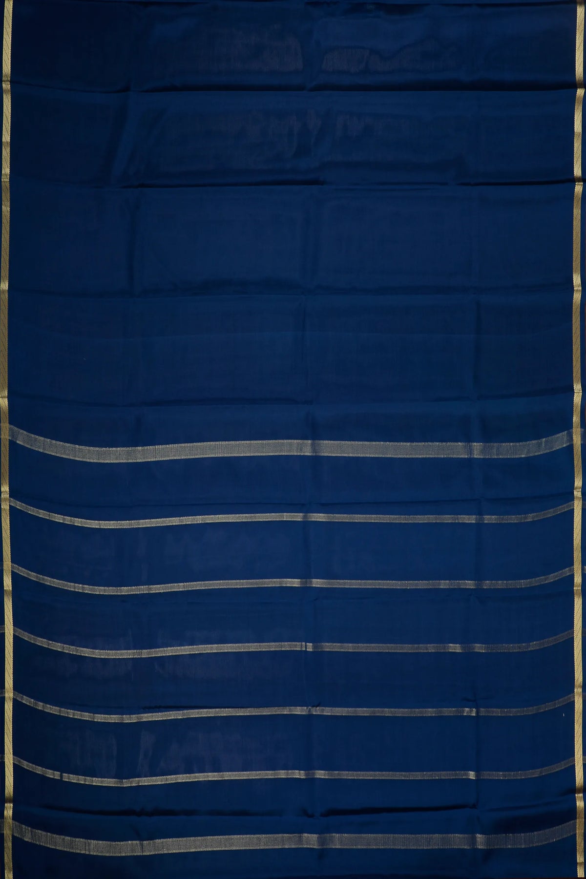 Royal Blue Powerloom Mysore Crepe Saree
