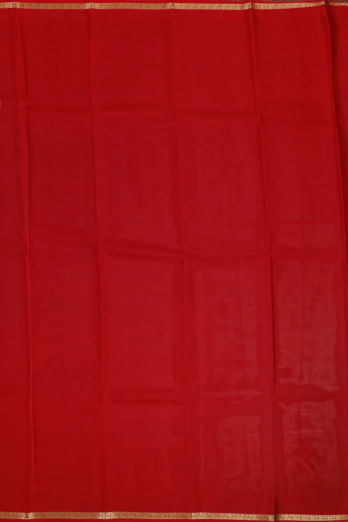 Red Powerloom Mysore Crepe Saree