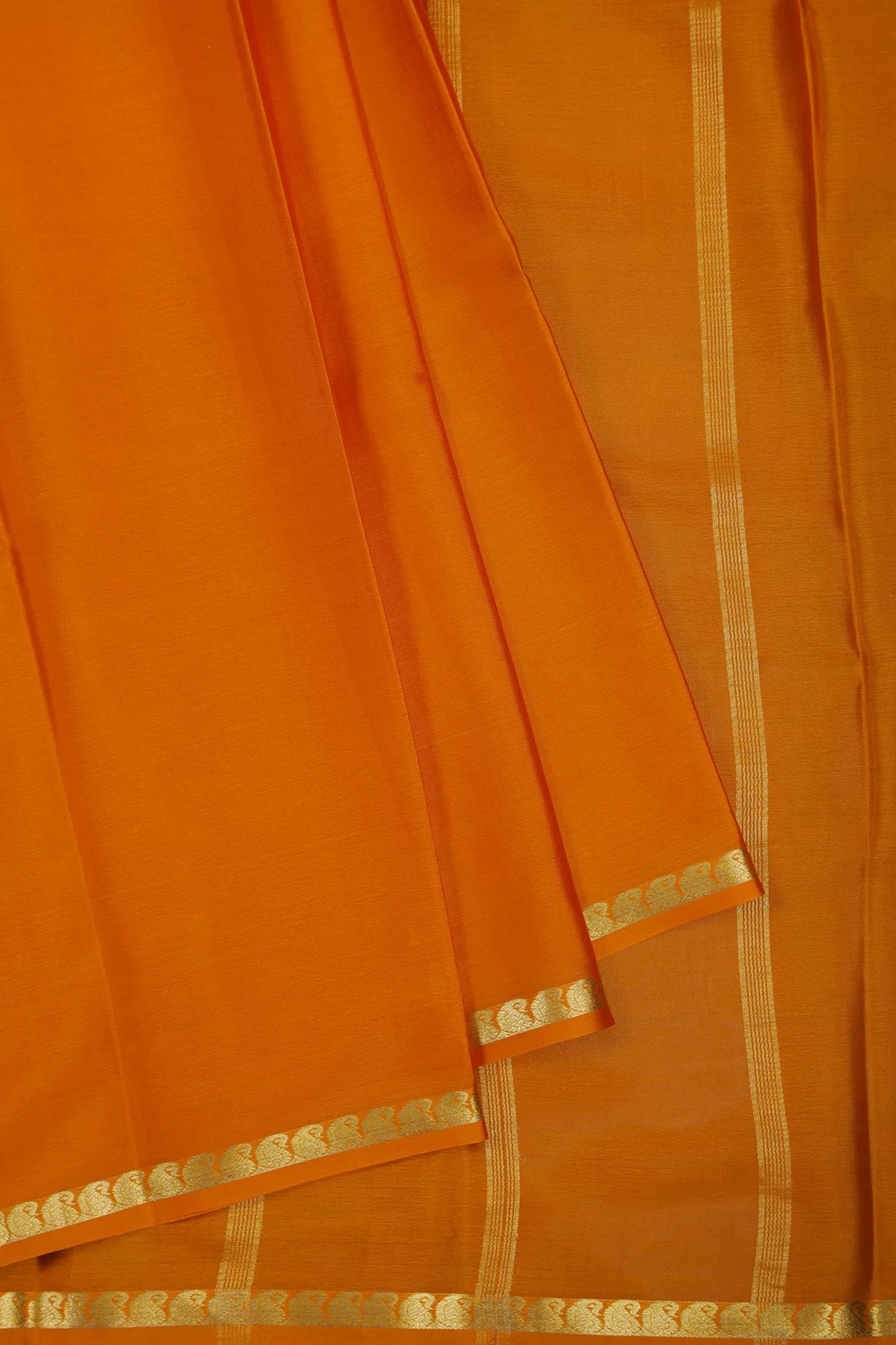 Mustard Yellow Powerloom Mysore Crepe Saree