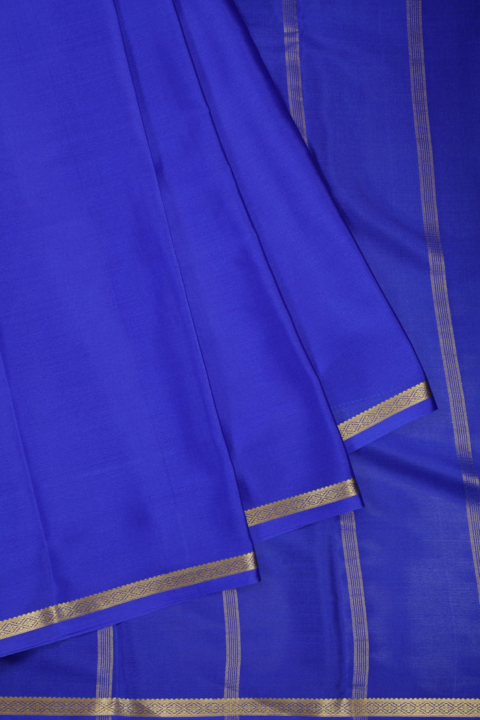 Ink Blue Powerloom Mysore Crepe Saree