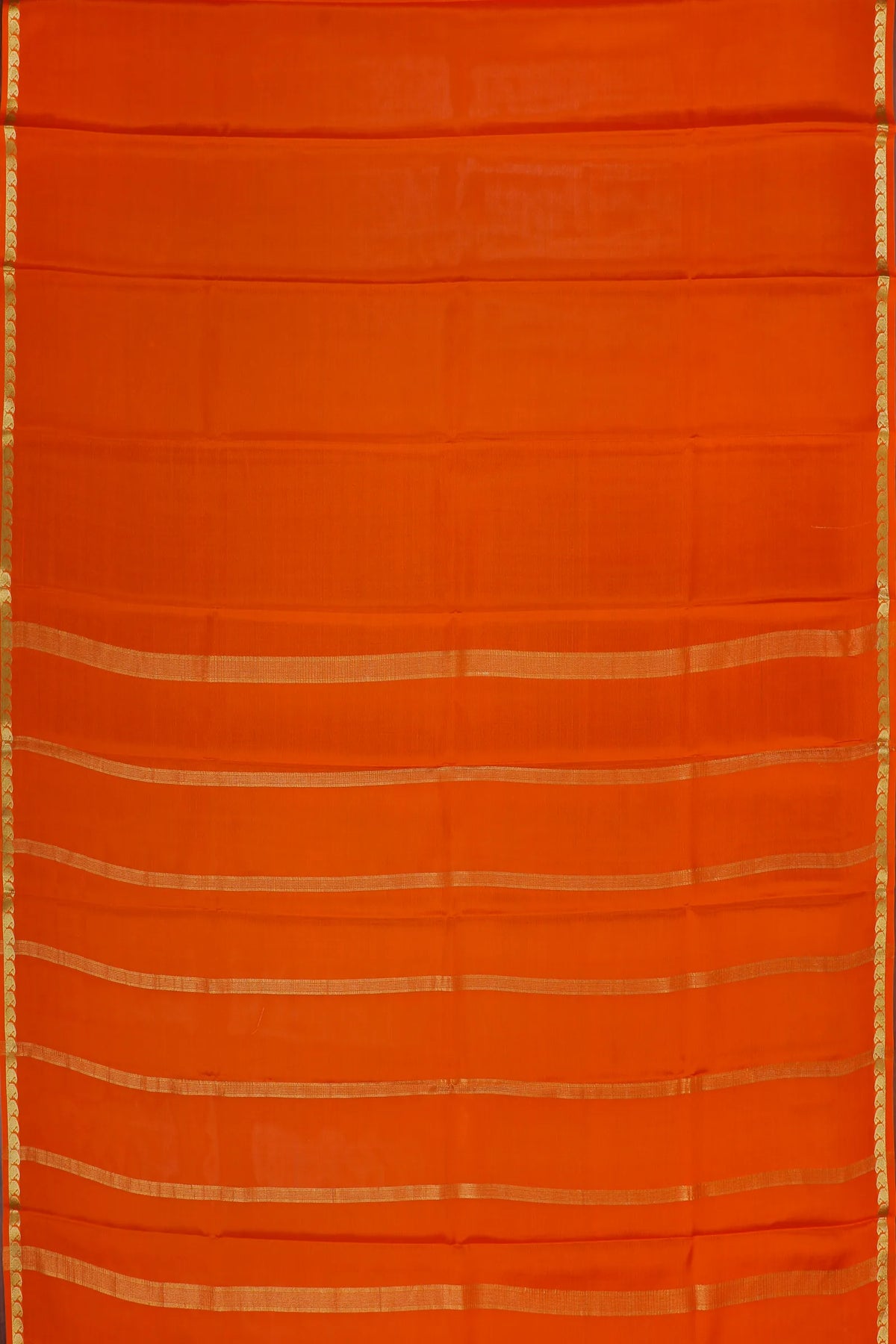 Orange Powerloom Mysore Crepe Saree