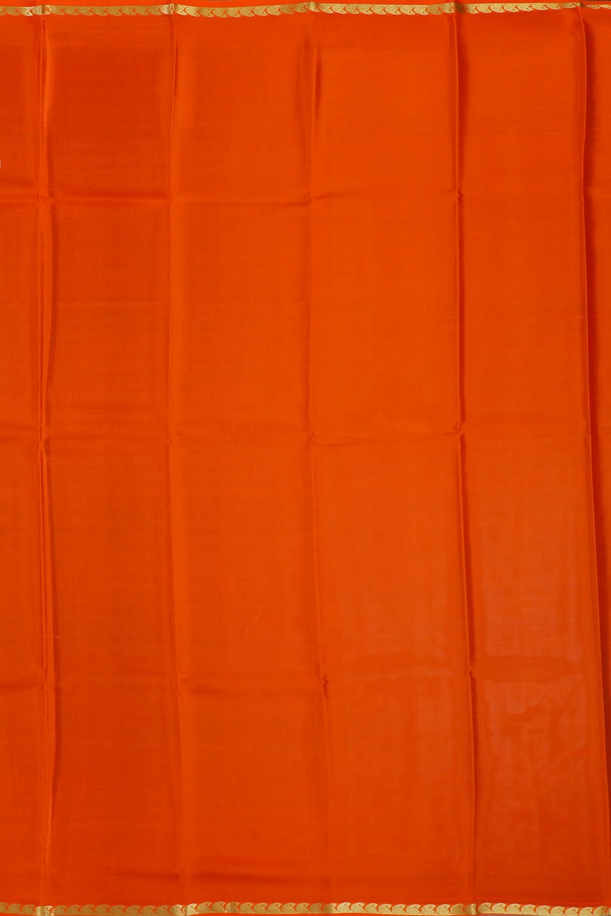 Orange Powerloom Mysore Crepe Saree