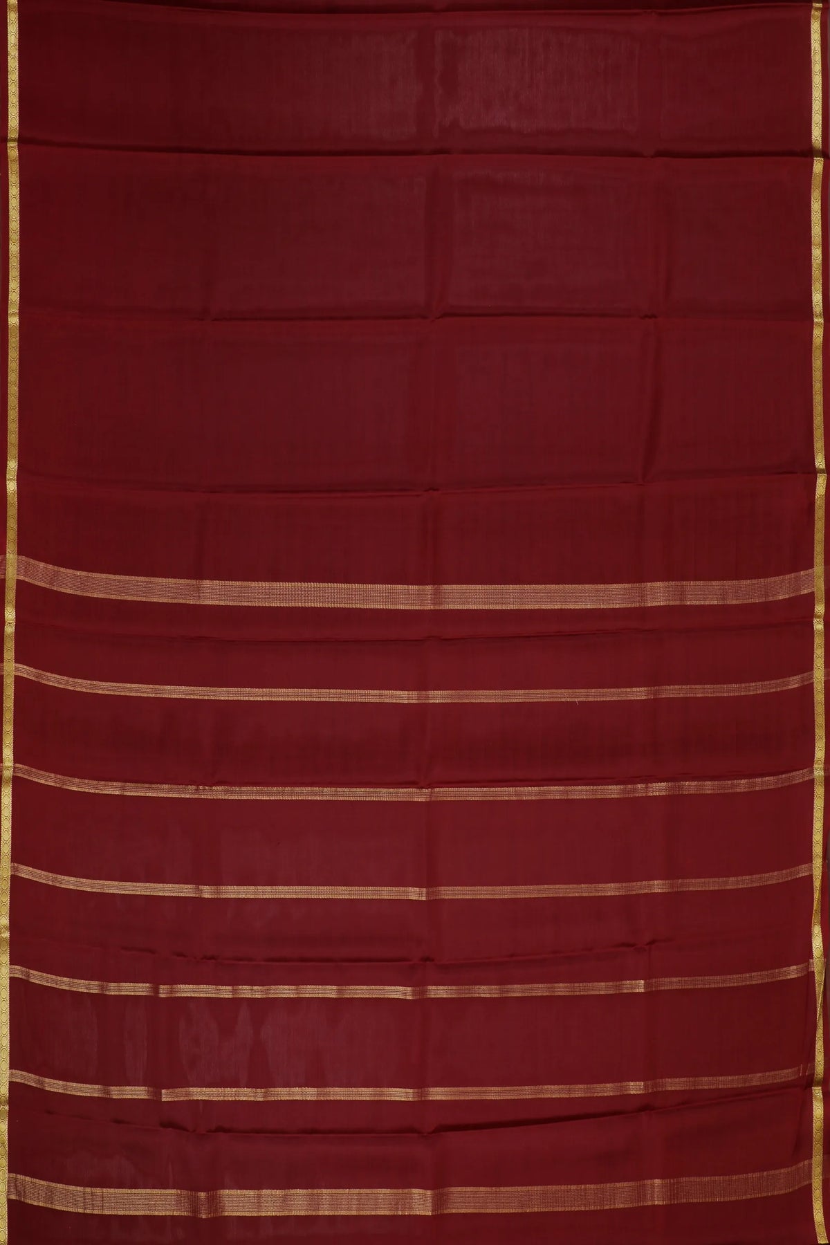 Maroon Powerloom Mysore Crepe Saree
