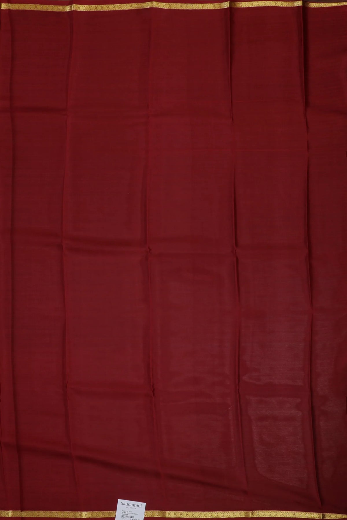 Maroon Powerloom Mysore Crepe Saree