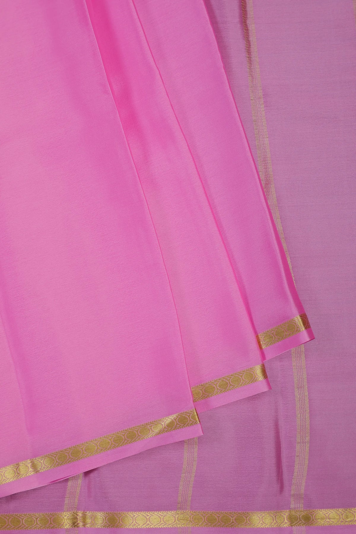 Neon Pink Powerloom Mysore Crepe Saree