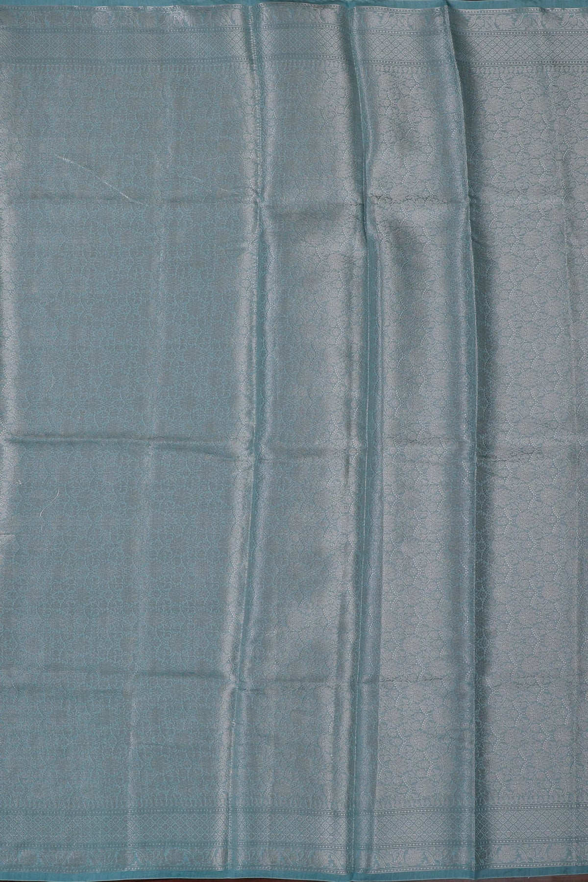 Light Blue Powerloom Benarasi Cotton Saree