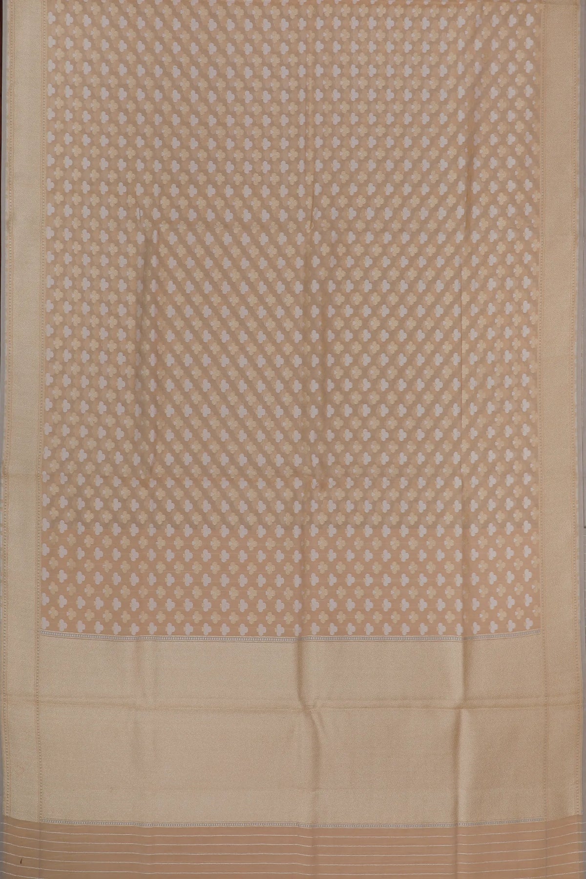 Ivory Powerloom Cotton Jamdani Saree