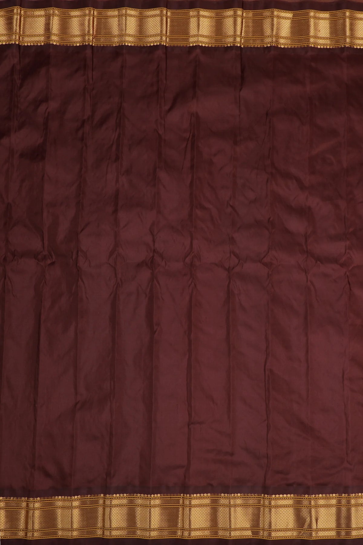 Brown Handloom Pure Silk Gadwal Saree in Brocade Design