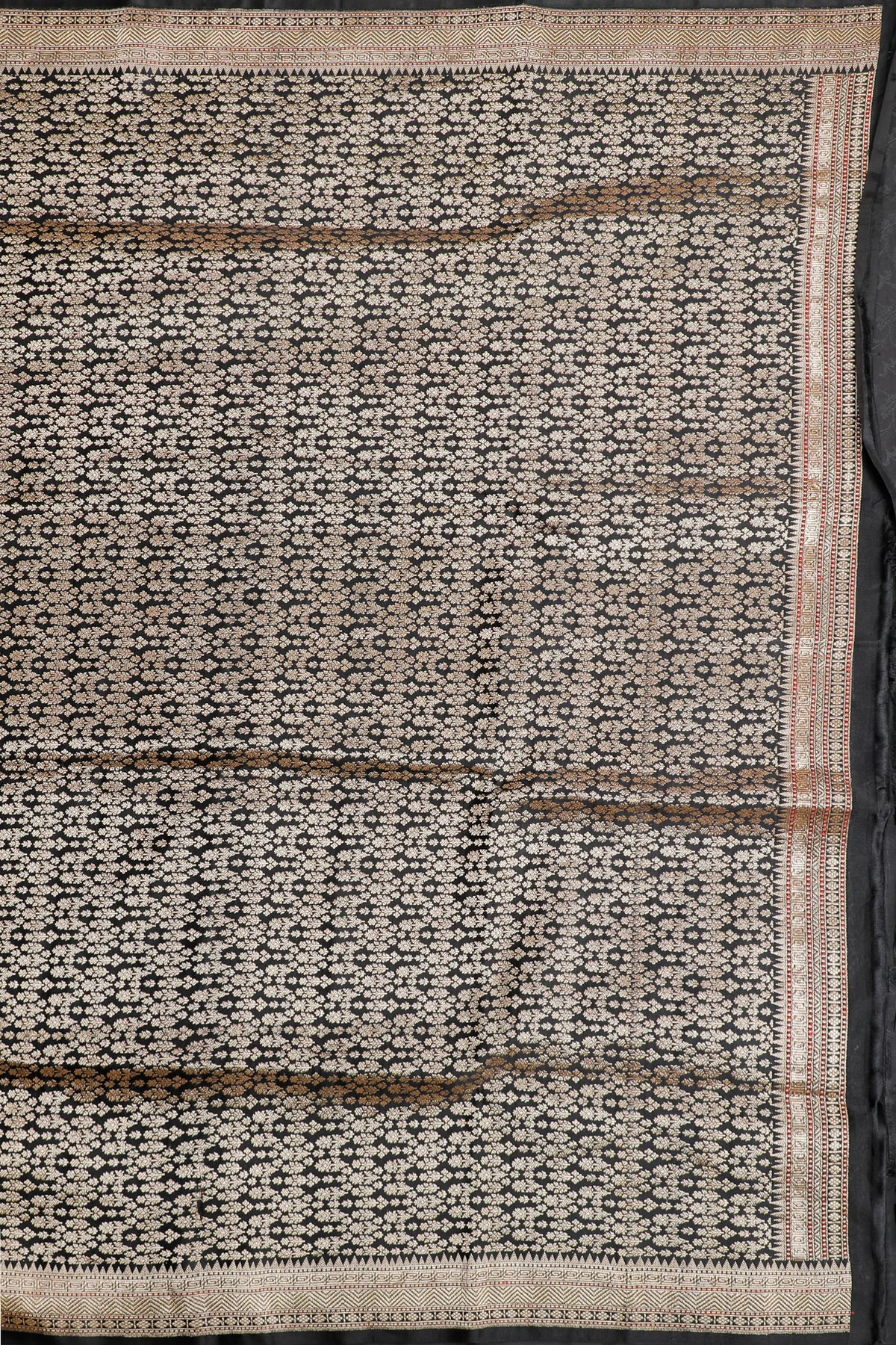 Black Handloom Pure Zari Benarasi Saree with Kadhua Weave