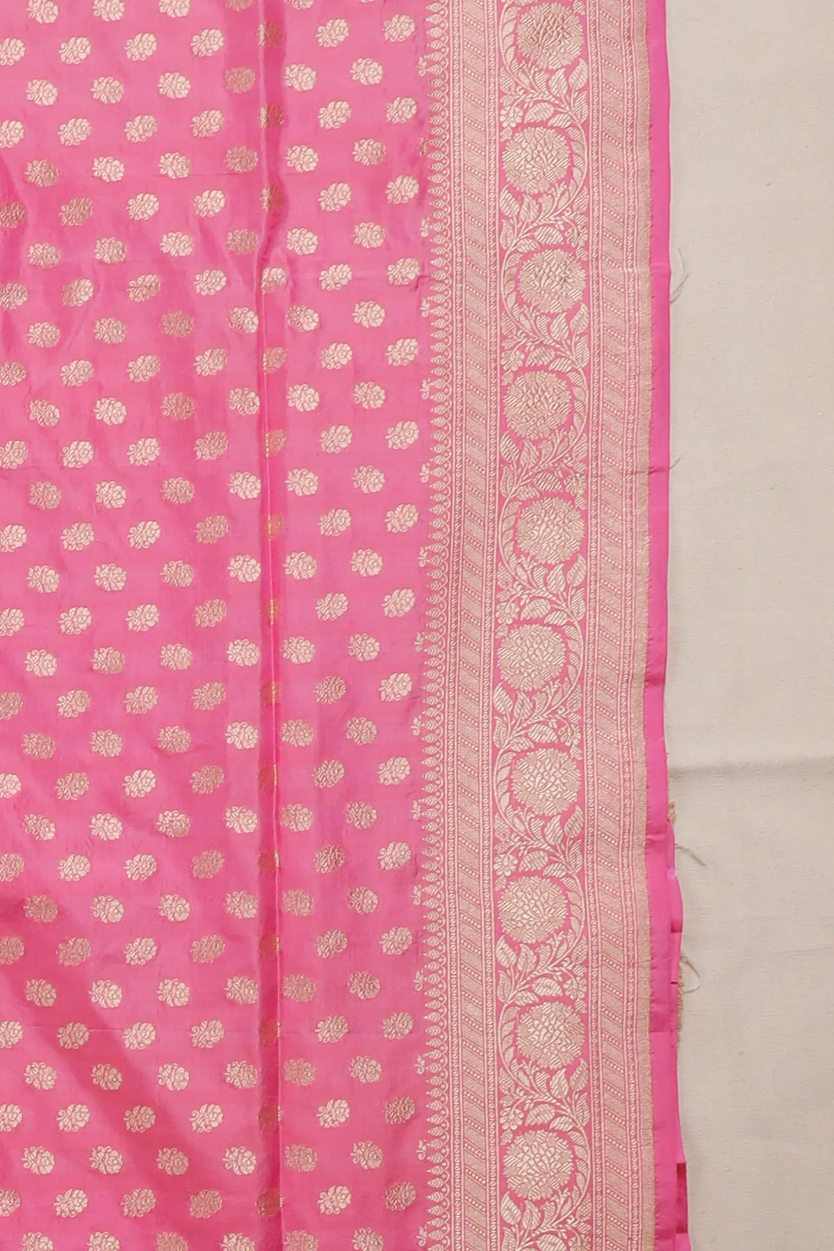 Rose Pink Handloom Benarasi Katan Silk Saree