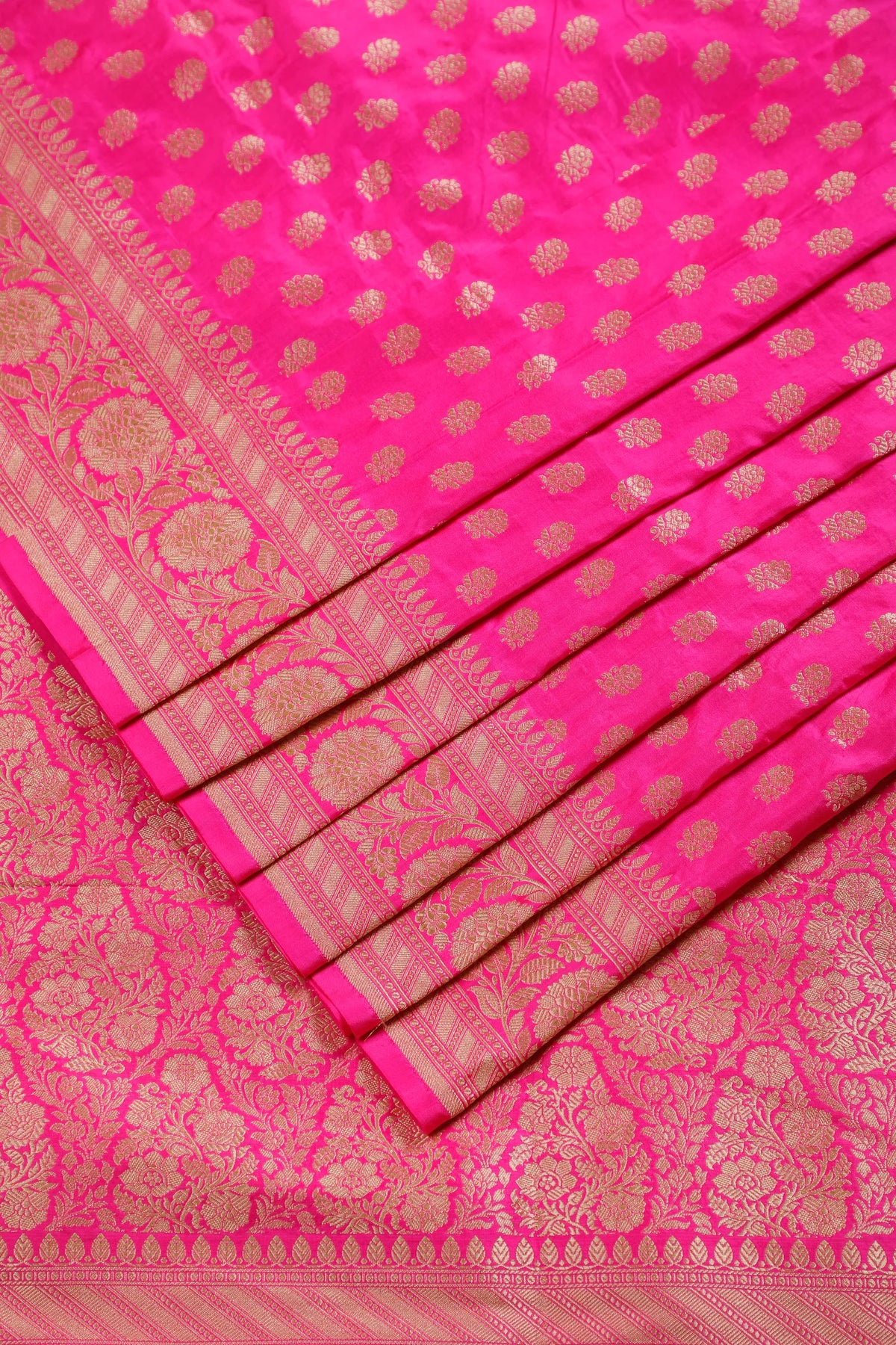 Hot Pink Handloom Benarasi Katan Silk Saree