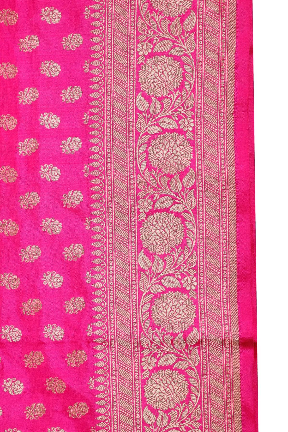 Hot Pink Handloom Benarasi Katan Silk Saree