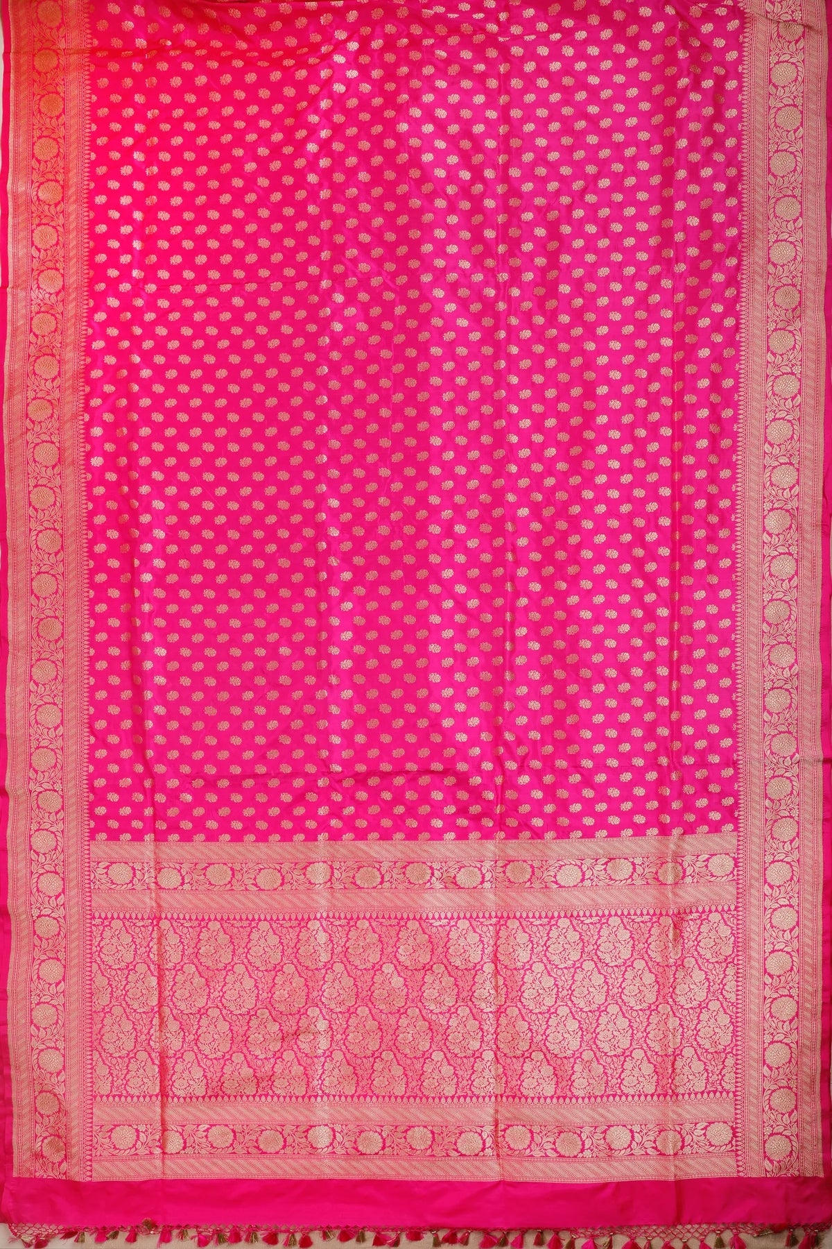 Hot Pink Handloom Benarasi Katan Silk Saree