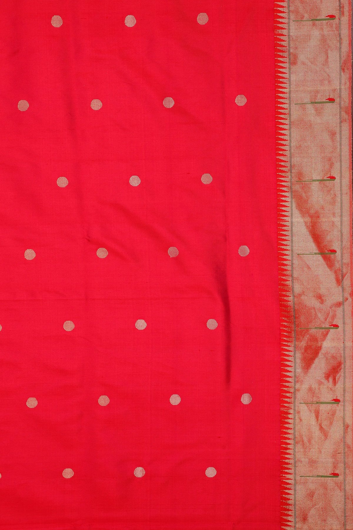 Red Handloom Pure Silk Muniya Paithani Saree