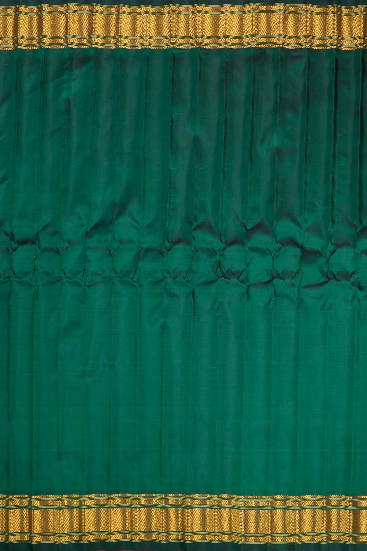 Bottle Green Handloom Pure Silk Gadwal Saree - Kalanjali Paithani