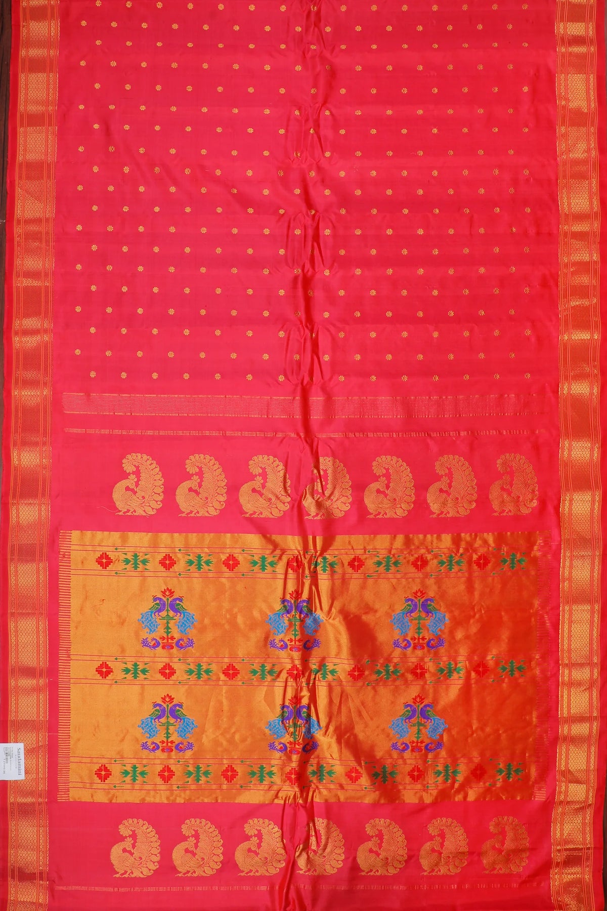 Dhoop Chaav Pink Handloom Pure Silk Gadwal Saree - Kalanjali Paithani