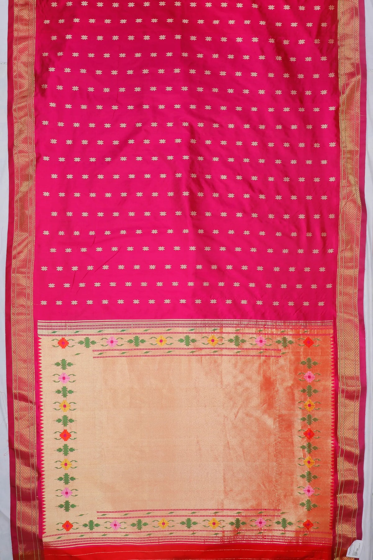 Wine Handloom Pure Silk Paithani Saree with Star Motifs