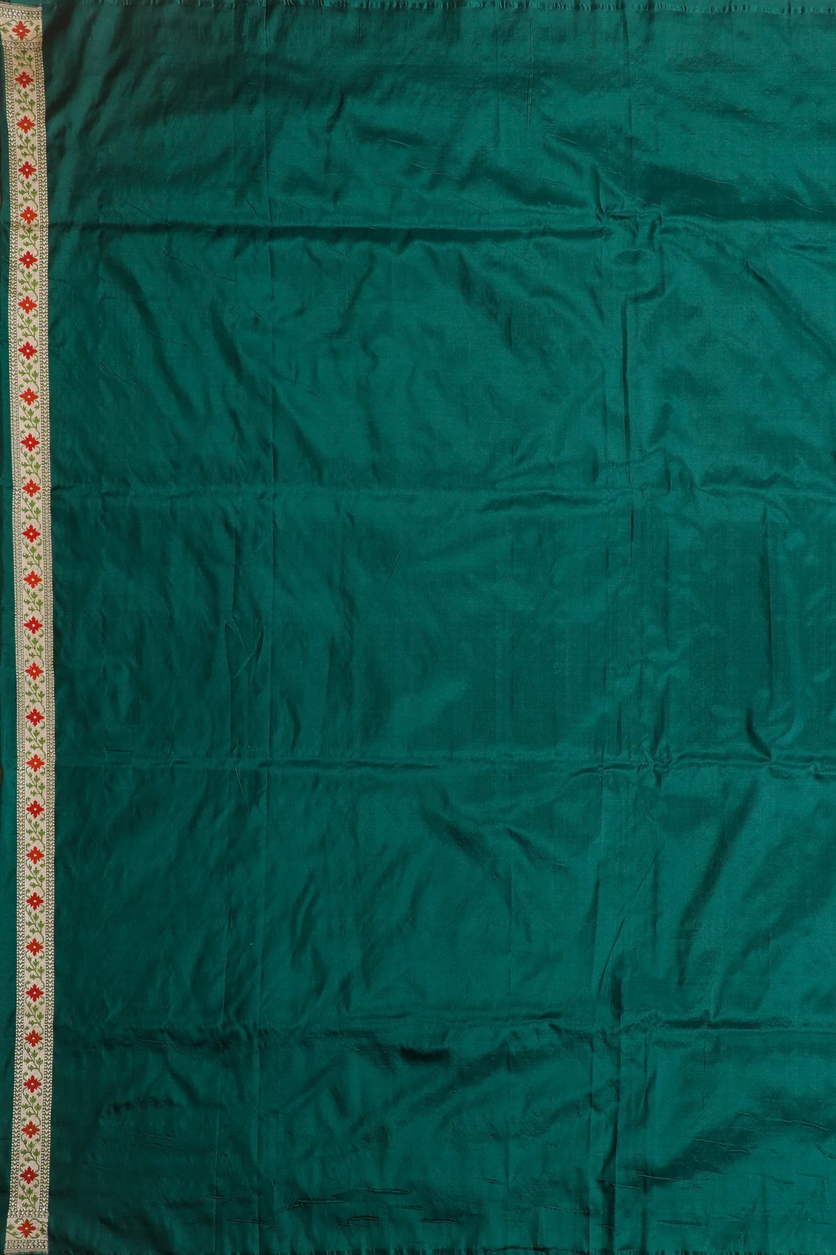 Emerald Green Real Zari Pure Silk Benarasi Saree - Revival Design