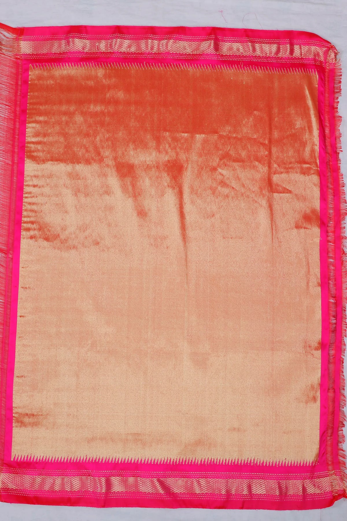 Hot Pink Handloom Pure Silk Paithani Saree Tawa Pallu