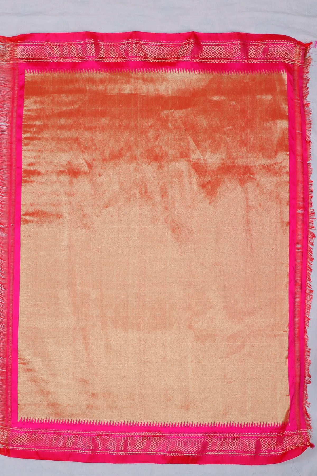 Hot Pink Handloom Pure Silk Paithani Saree Tawa Pallu