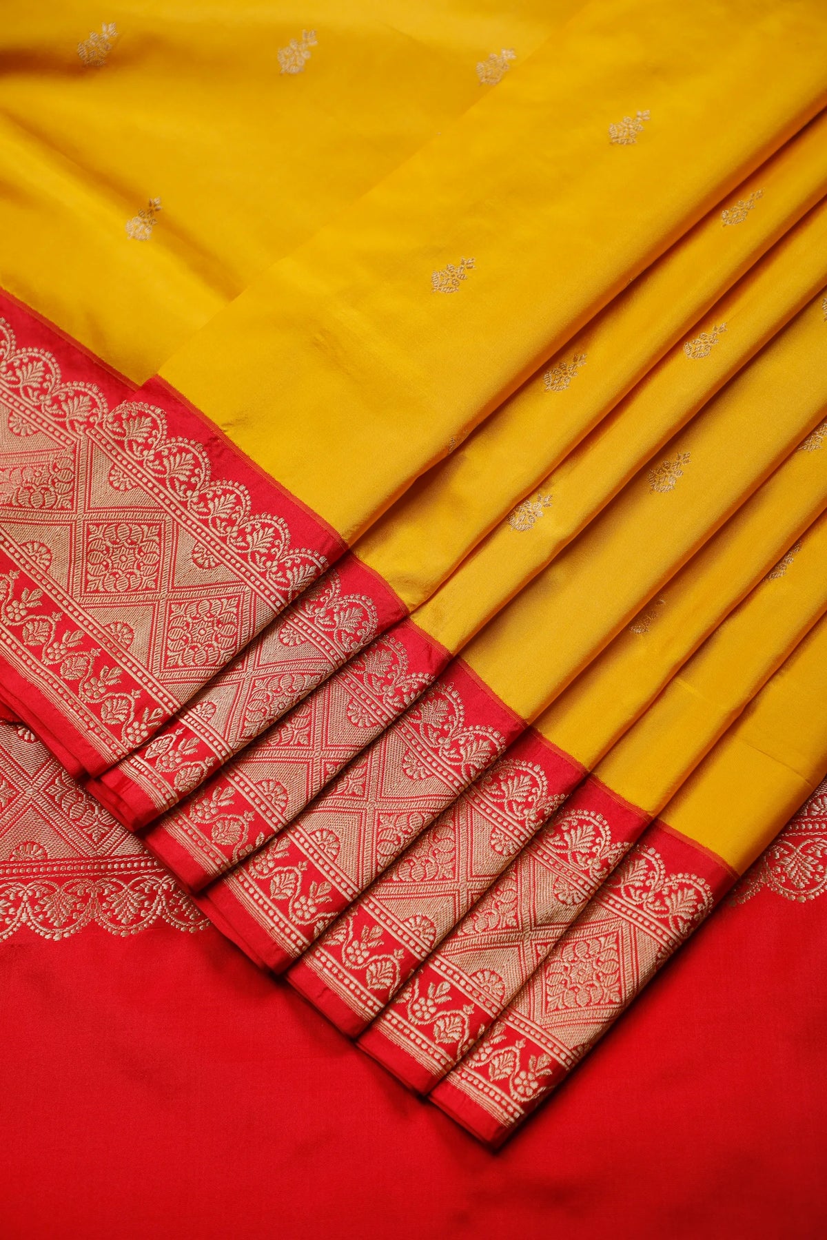 Yellow Handloom Benarasi Katan Silk Saree