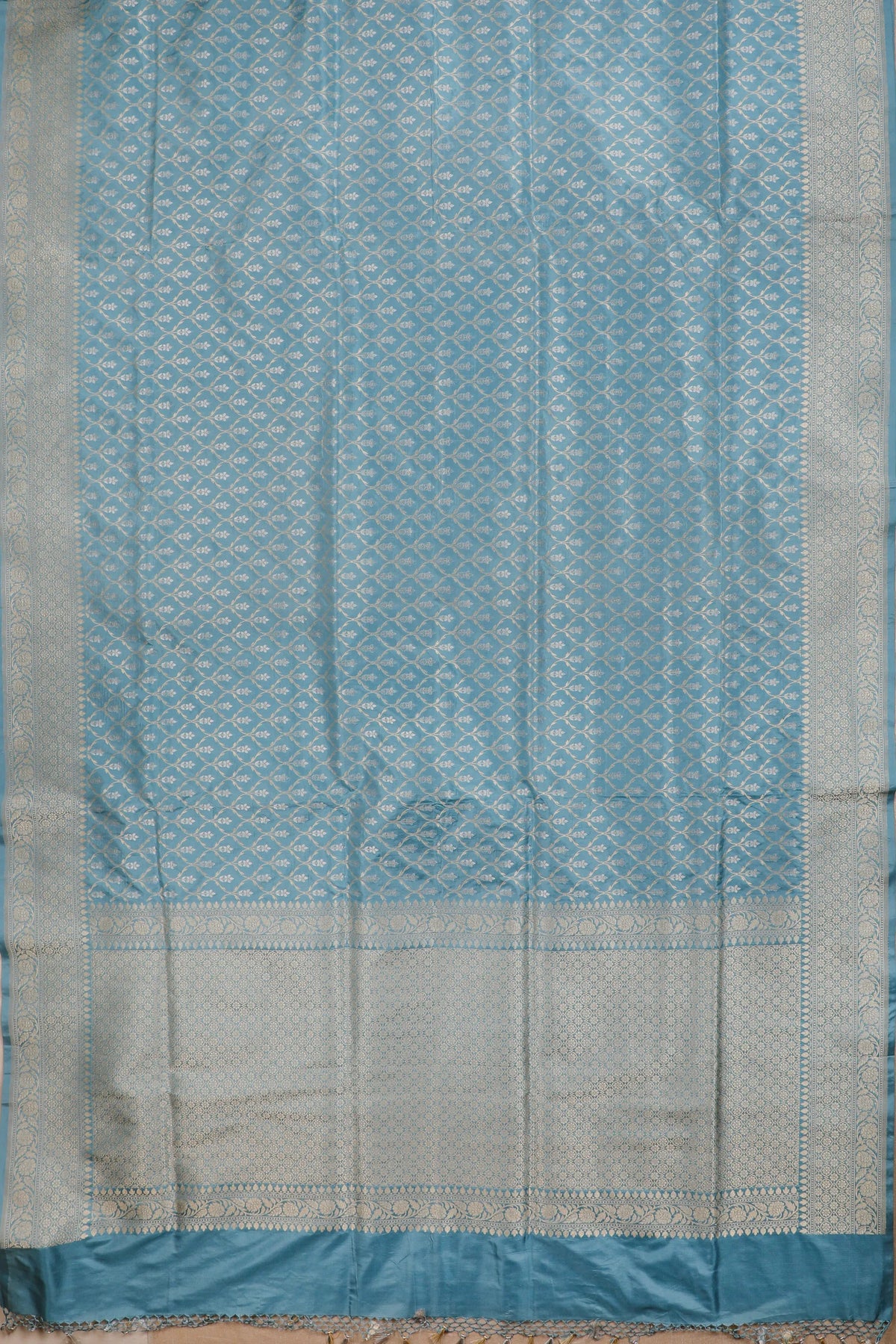 Sky Blue Handloom Benarasi Katan Silk Saree