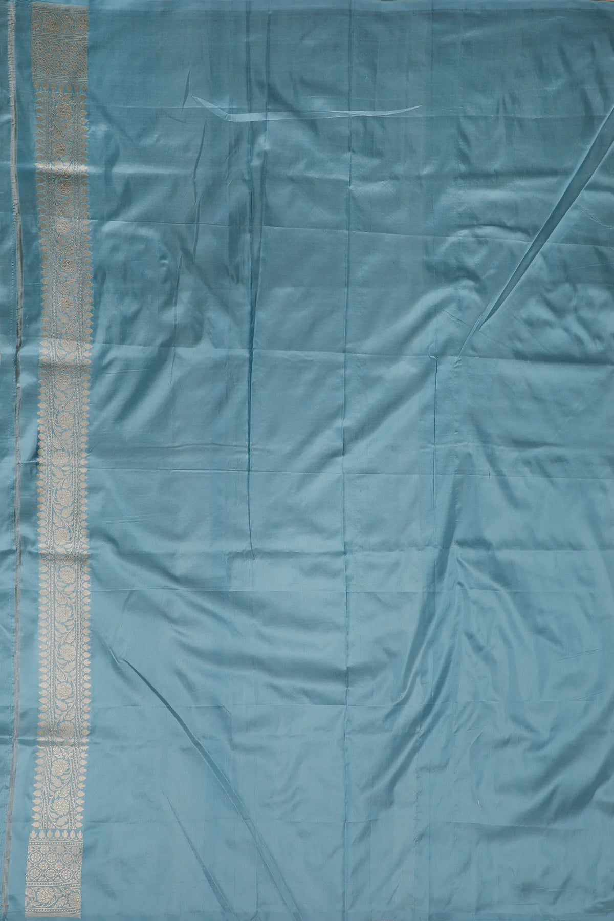 Sky Blue Handloom Benarasi Katan Silk Saree
