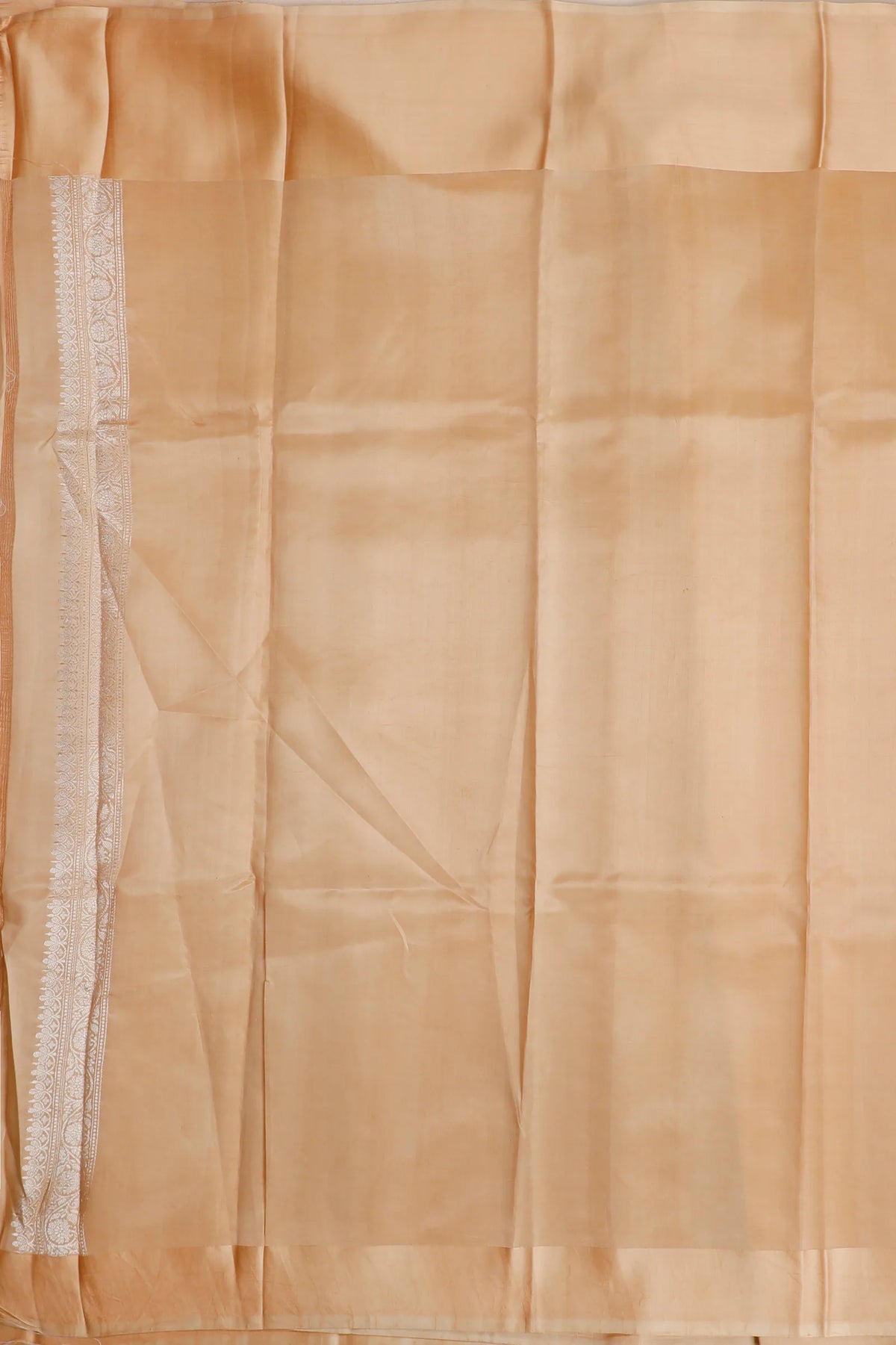 Ivory Pure Silk Handloom Mashru Benarasi Saree