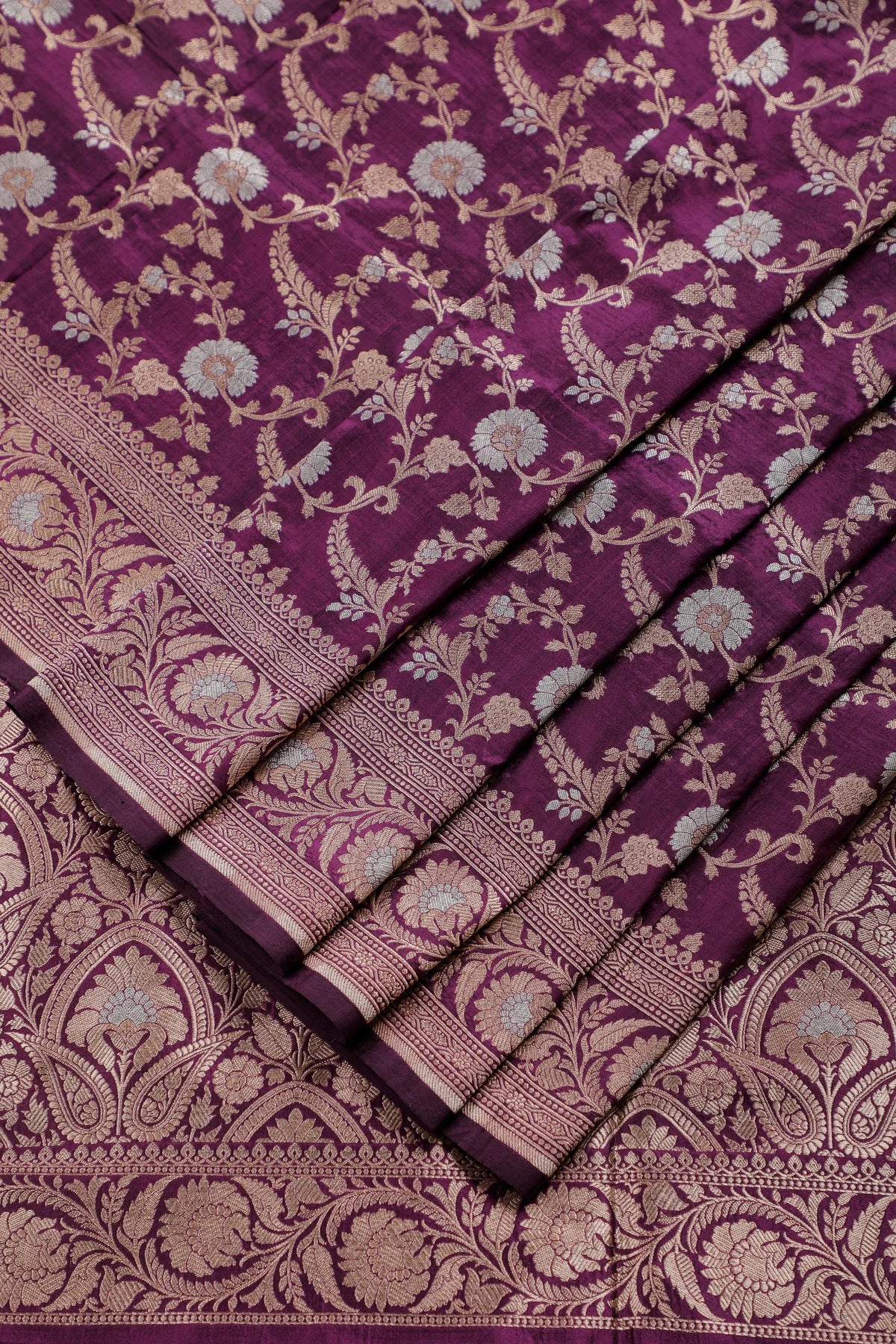 Purple Handloom Benarasi Katan Silk Saree