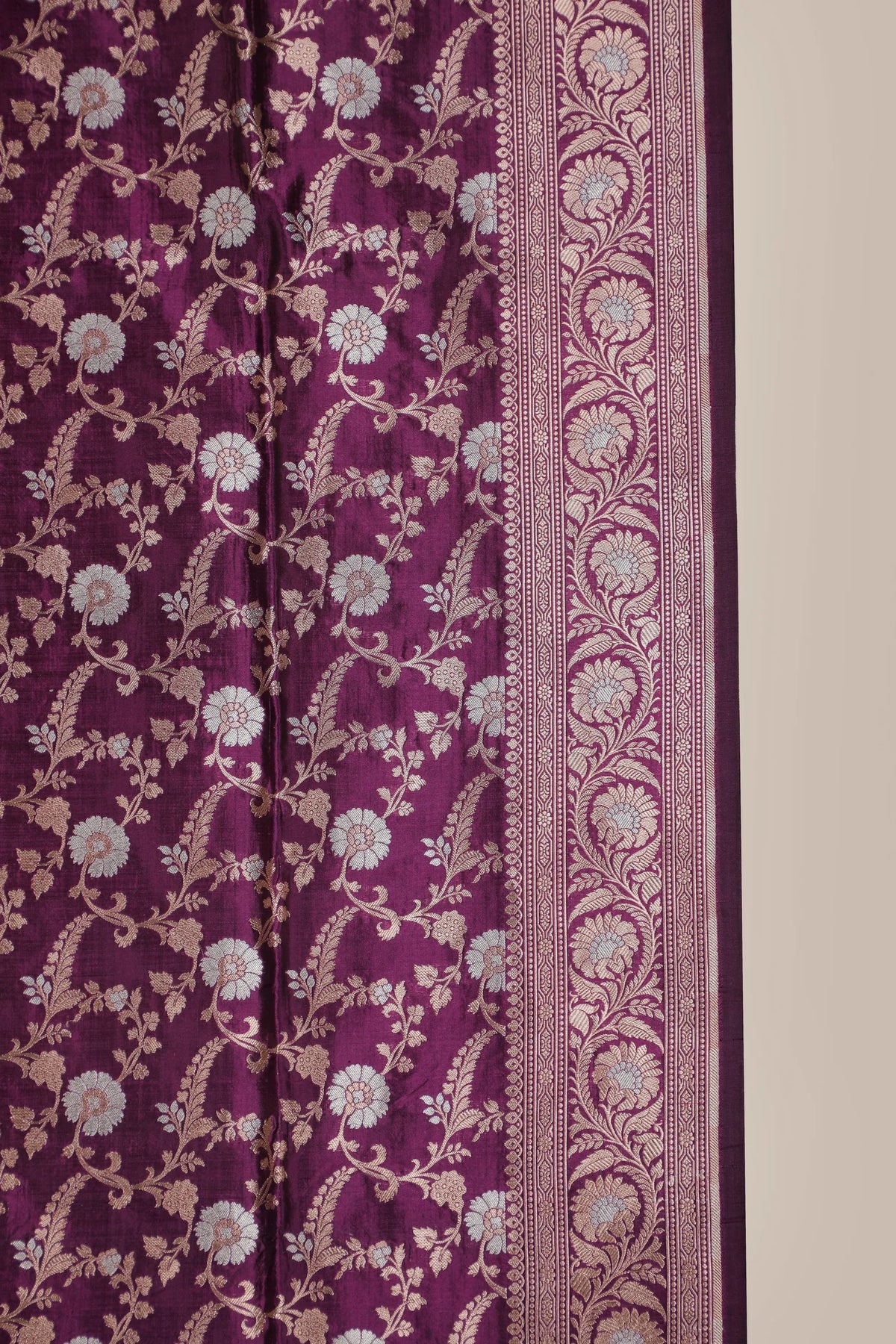 Purple Handloom Benarasi Katan Silk Saree